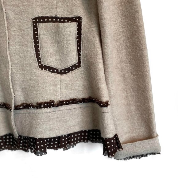 Sparrow Beige and Brown Polka Dot Cardigan - Picture 6 of 8